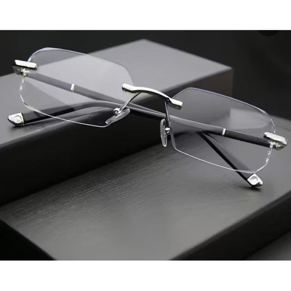 Blue Light Blocking Glasses,Computer Reading Glasses,Rimless Frame Smart Zoom - Picture 2 of 11